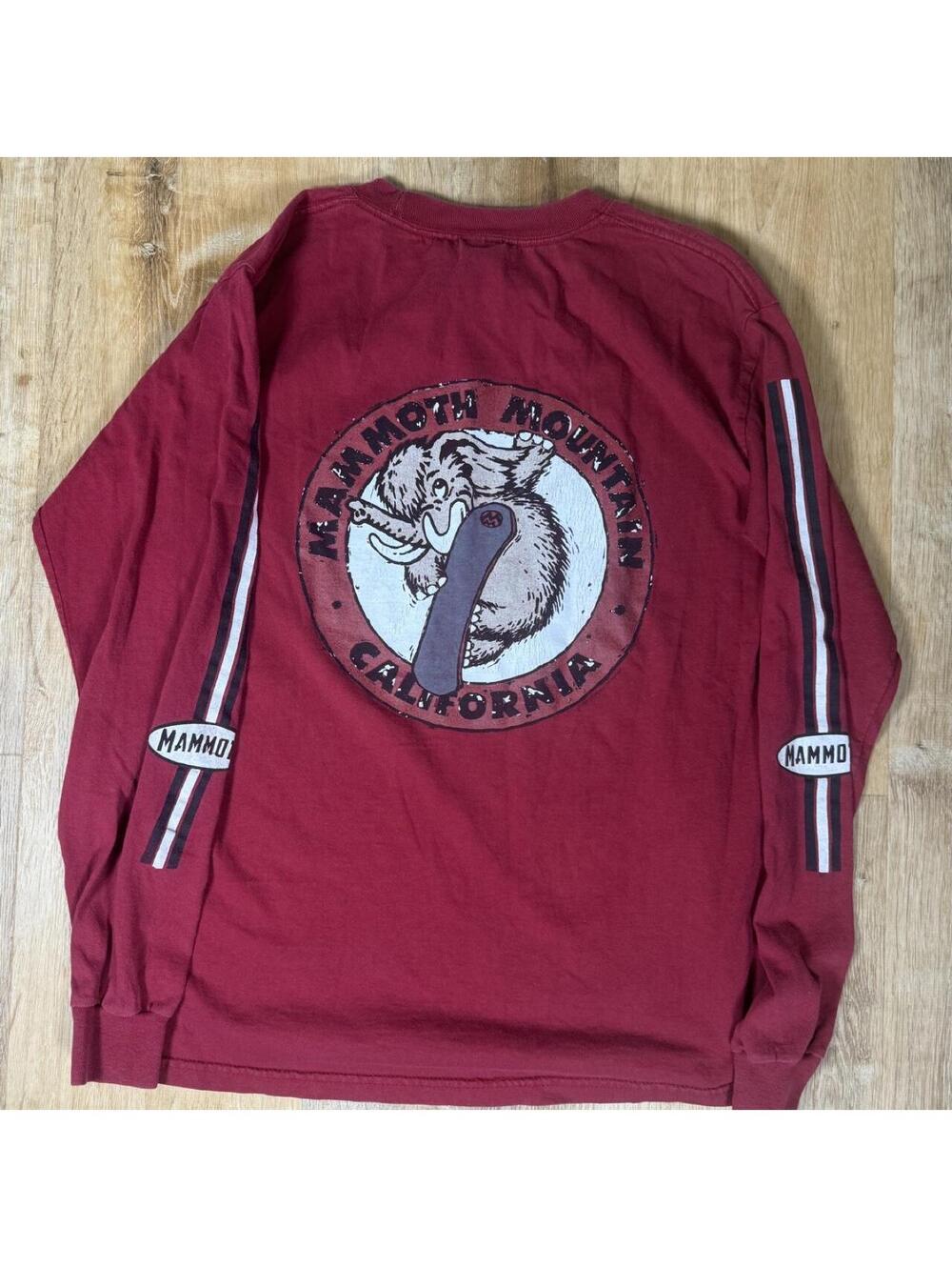 90s Mammoth Mountain California Red Long-Sleeve Shirt – Size M